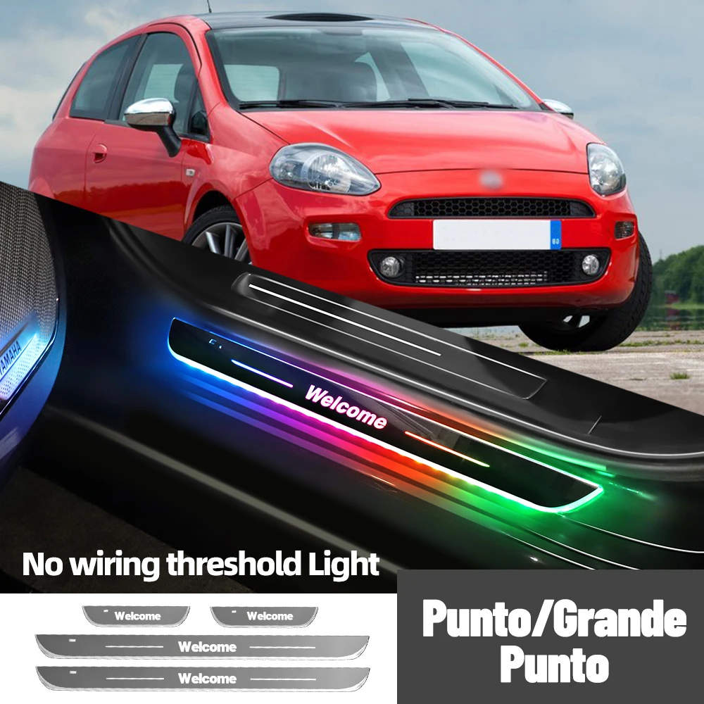 

For Fiat Punto Grande Punto 1994-2016 2013 2015Car Door Sill Light Customized Logo LED Welcome Threshold Pedal Lamp Accessories