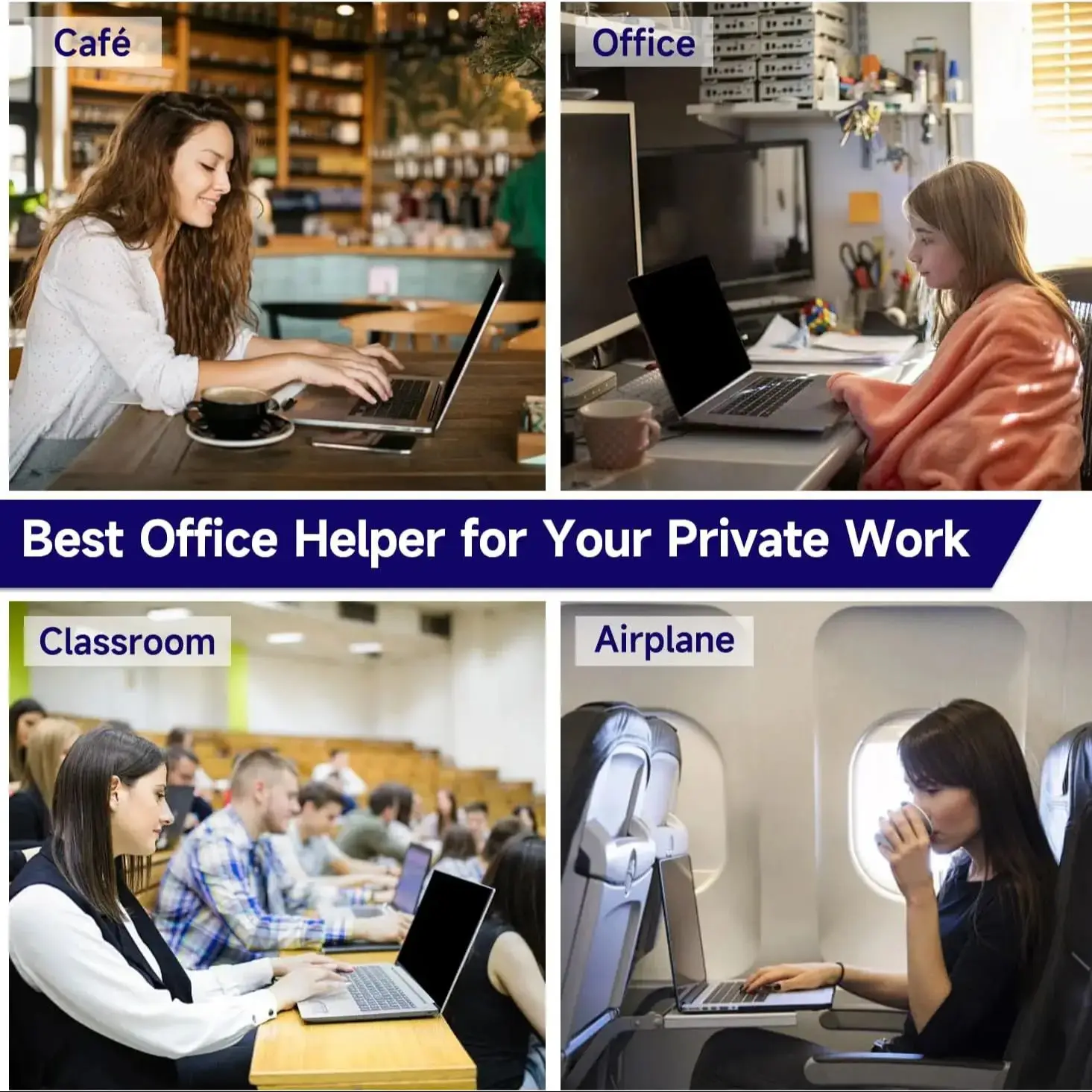 14 Inch 16:9 Laptop Privacy Screen Filter - Computer Monitor Privacy Shield and Anti-Glare Anti Blue Light Protector
