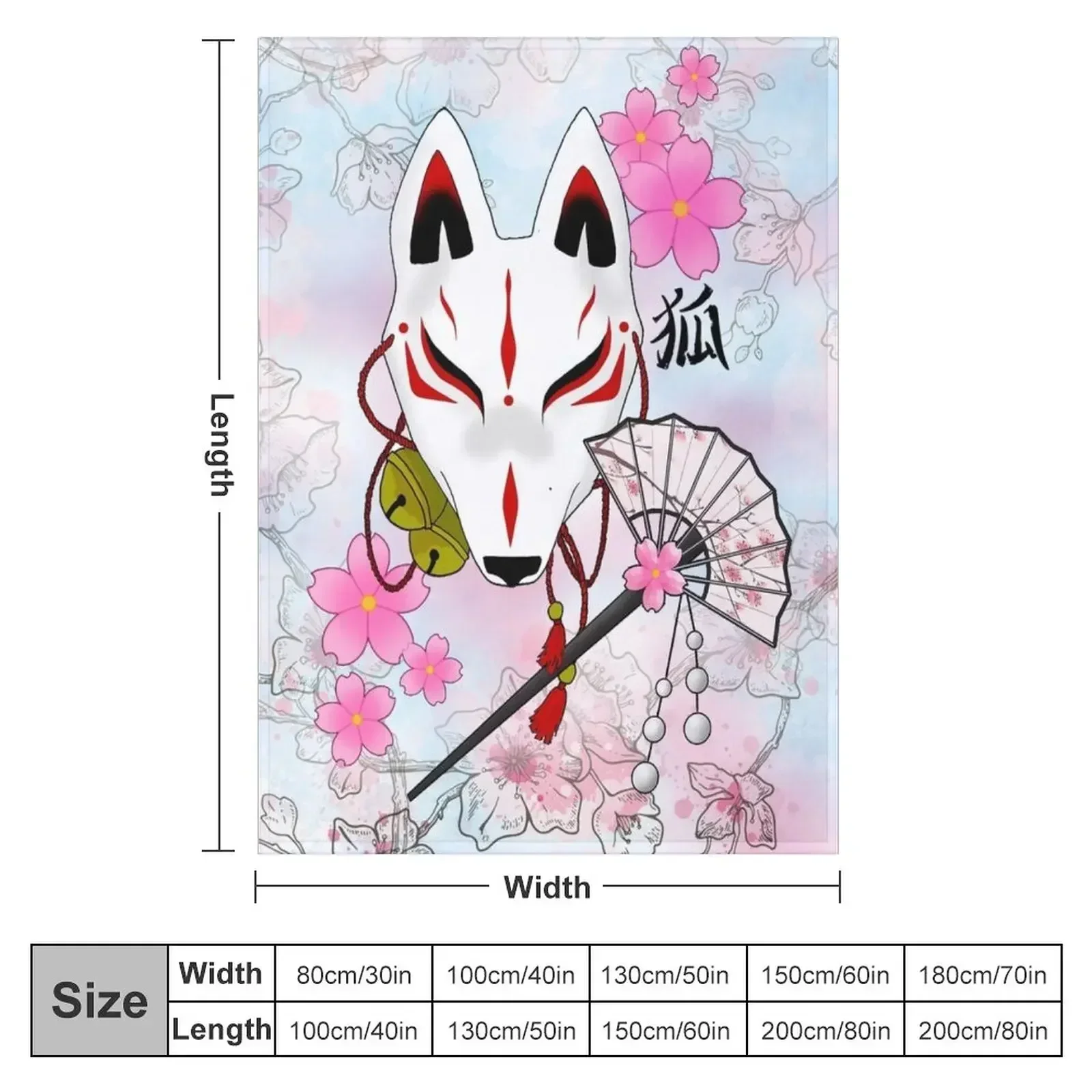 Mask of the Kitsune Throw Blanket Luxury Designer Sofa Flannel Large Blankets