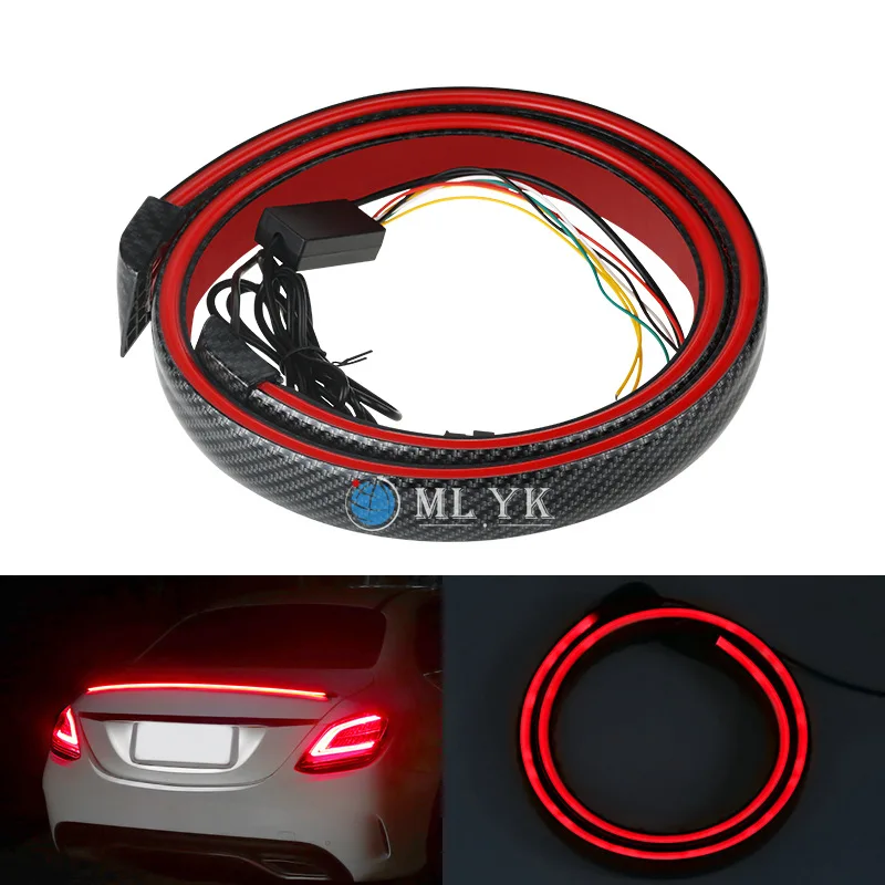 

New carbon fiber tail streamer light, car modified general horse racing LED steering with flash high brake tail light 1.2m