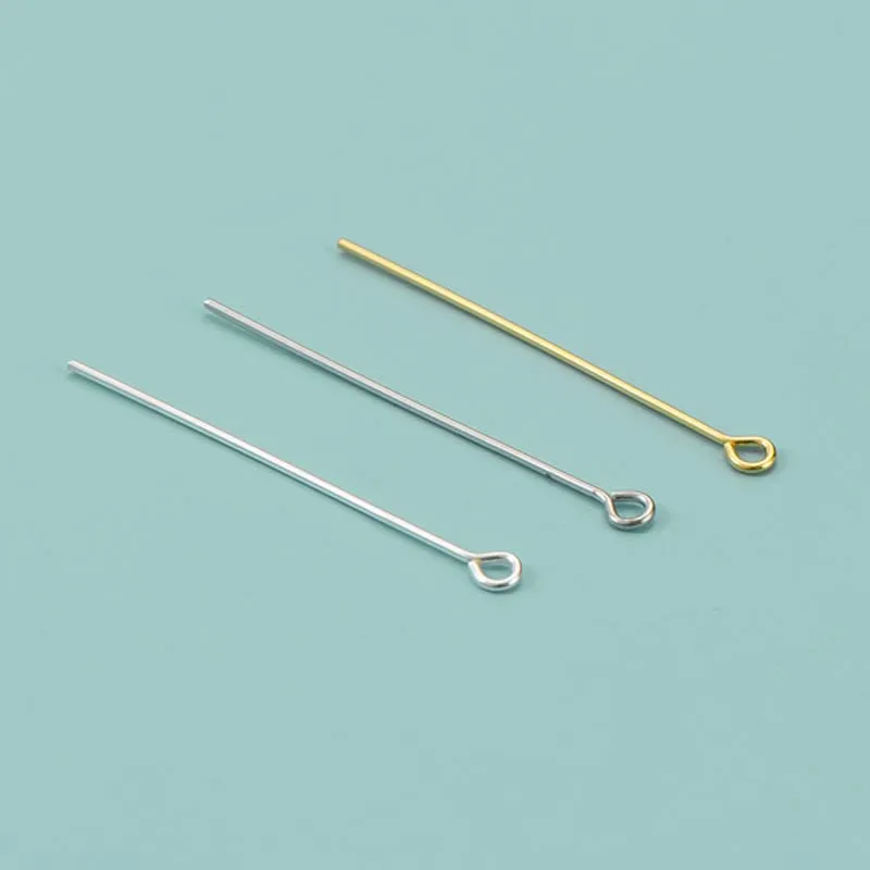 10pcs Real Pure Solid 925 Sterling Silver Needle Pins oro orecchino collana connettore parte Base gioielli fai da te che fanno risultati