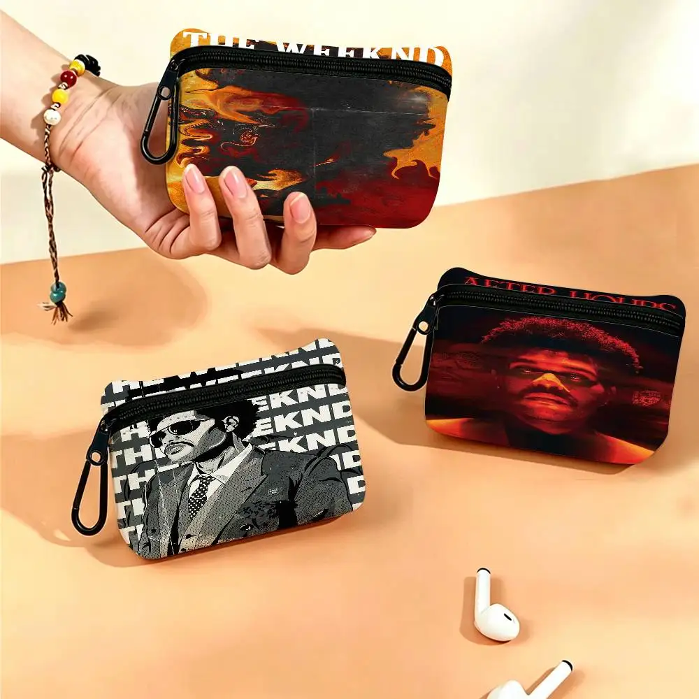 Music Album Star The Weeknd Multifunctional Oxford Cloth Small Pouch With Hook Mini Coin Wallet Earbud Storage Bag