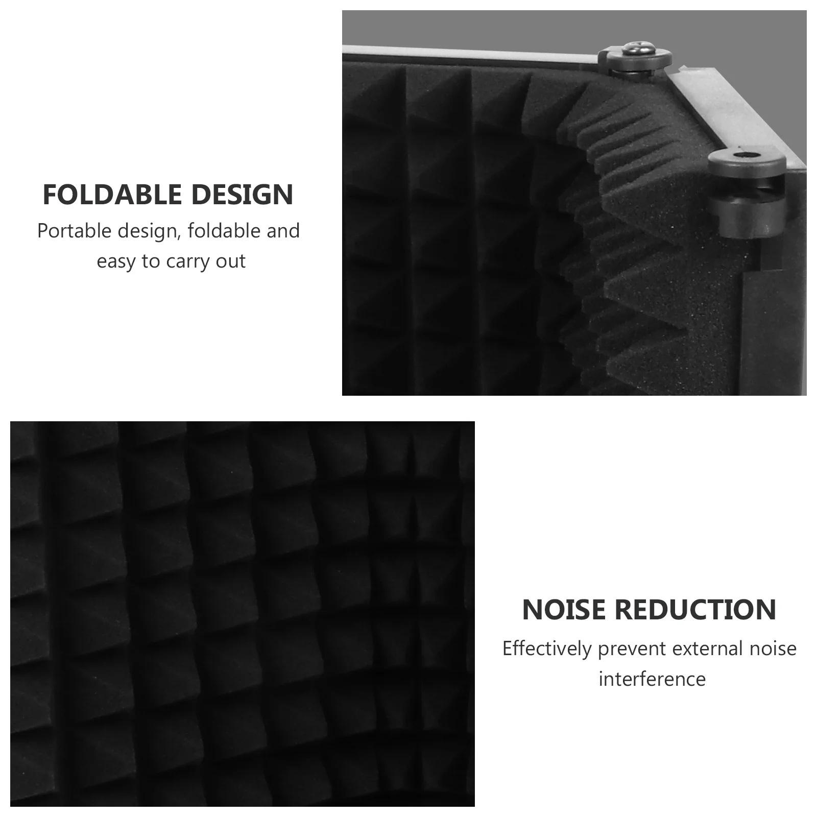 

1Pcs Foldable Microphone Windproof Shield Three-Panel Adjustable Sound Filter for Professional Personal Recording Network Video