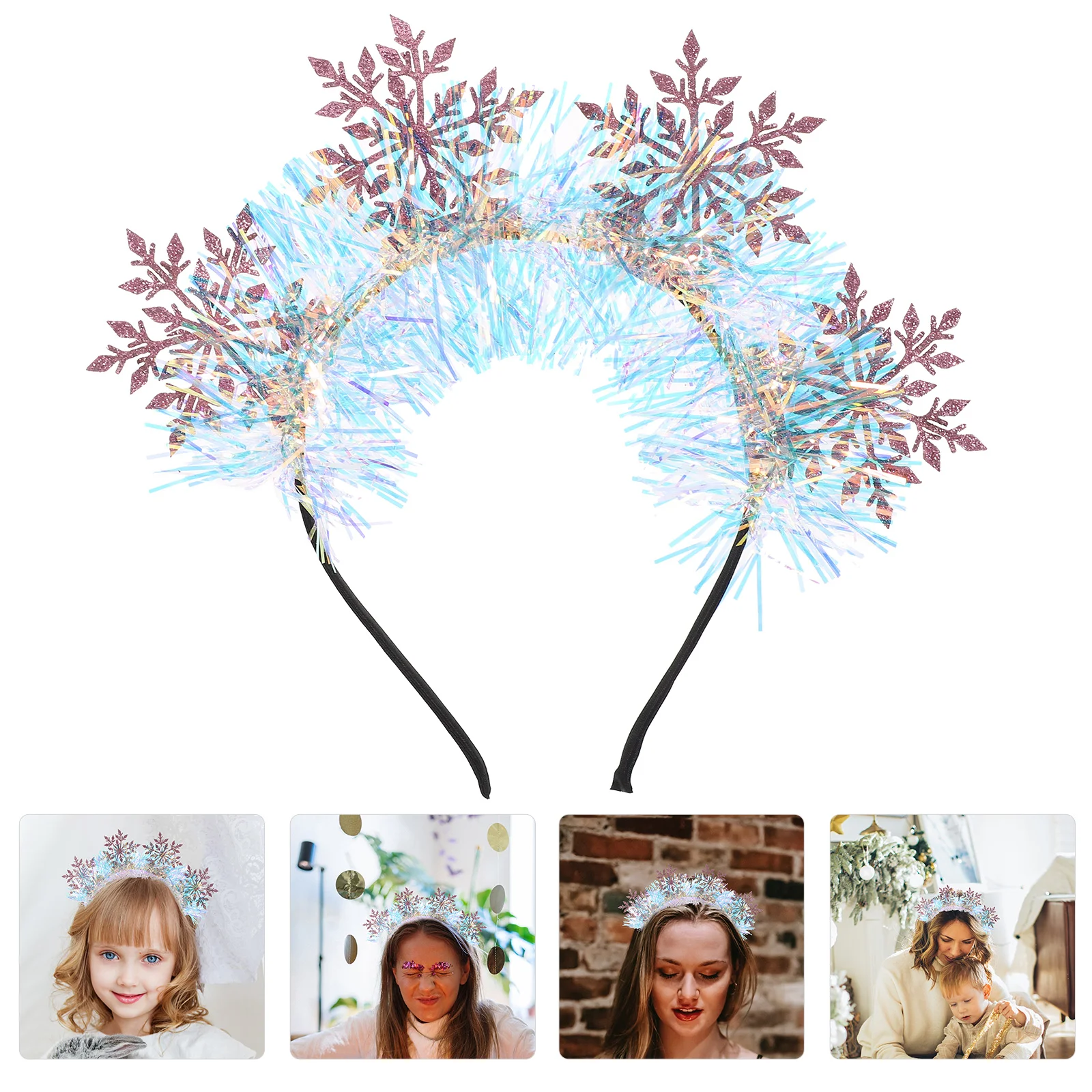 Shine Christmas Headband Snowflake Silver Baby Decor Hair Accessories Felt Cloth