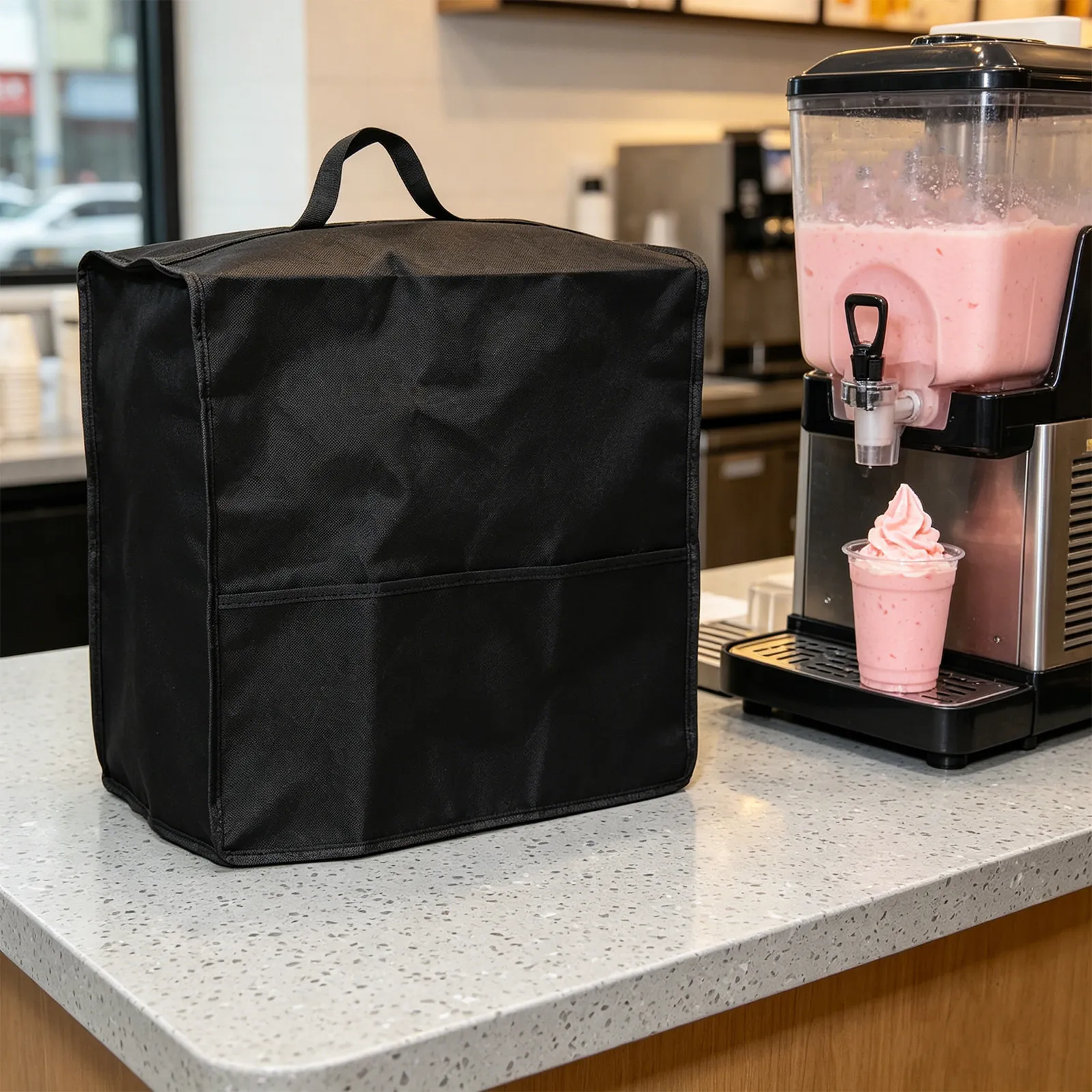 Ice Cream Maker Cover Full Coverage Protector 18.7x16.7x6.6in Waterproof Dustproof Appliance Cover Pouch for Smoothie Slushie