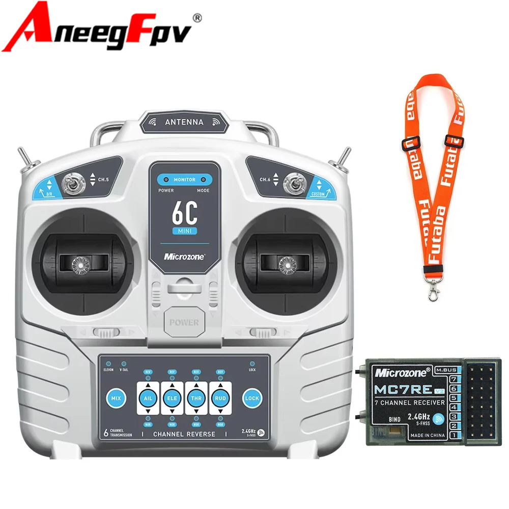 MicroZone MC6C Mini V2 2.4G 6CH Controller Transmitter W/ Receiver Radio System For RC Airplane Drone Multirotor Helicopter Boat