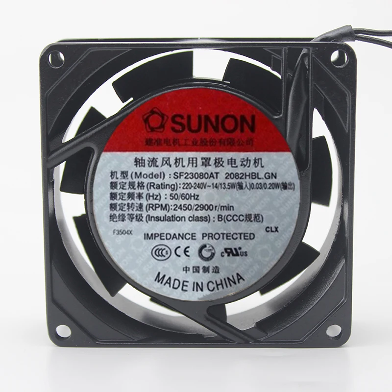 

original For Sunon SF23080AT 2082HBL.GN 8cm 8025 80mm fan AC 220V~230V Metal frame for fish tank cabinet cooling fan