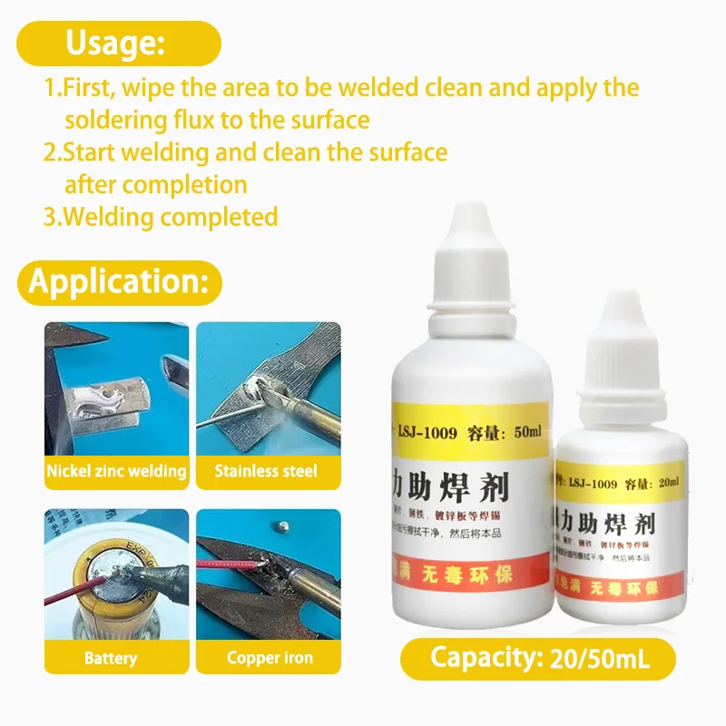 Stainless Steel Welding Flux 18650 Battery Repair Liquid Soldering Flux Copper/Iron/Nickel Small Piece Rework Tool