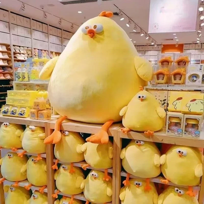 Divertidos juguetes de peluche de pollo gordo, almohada de simulación suave, lindos muñecos de peluche, almohada para el cuello, Animal relleno para niños y niñas, regalos de Festival