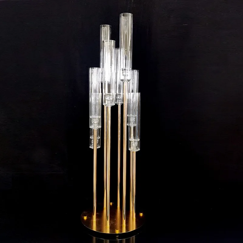Luxury Wedding Centerpieces Wedding Candelabra Tall Taper Candlestick Holder Acrylic Clear Candle Holder