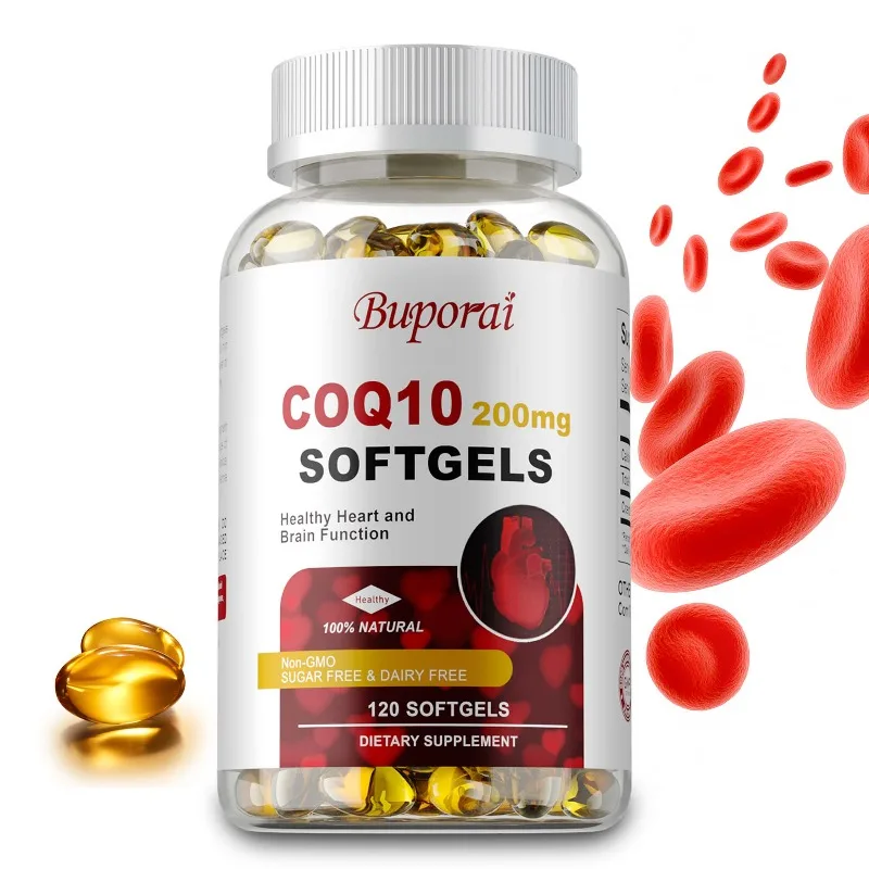 CoQ10 200 Mg Softgels for Heart Health and Cholesterol Support, Energy Production - Super Absorption, Antioxidant