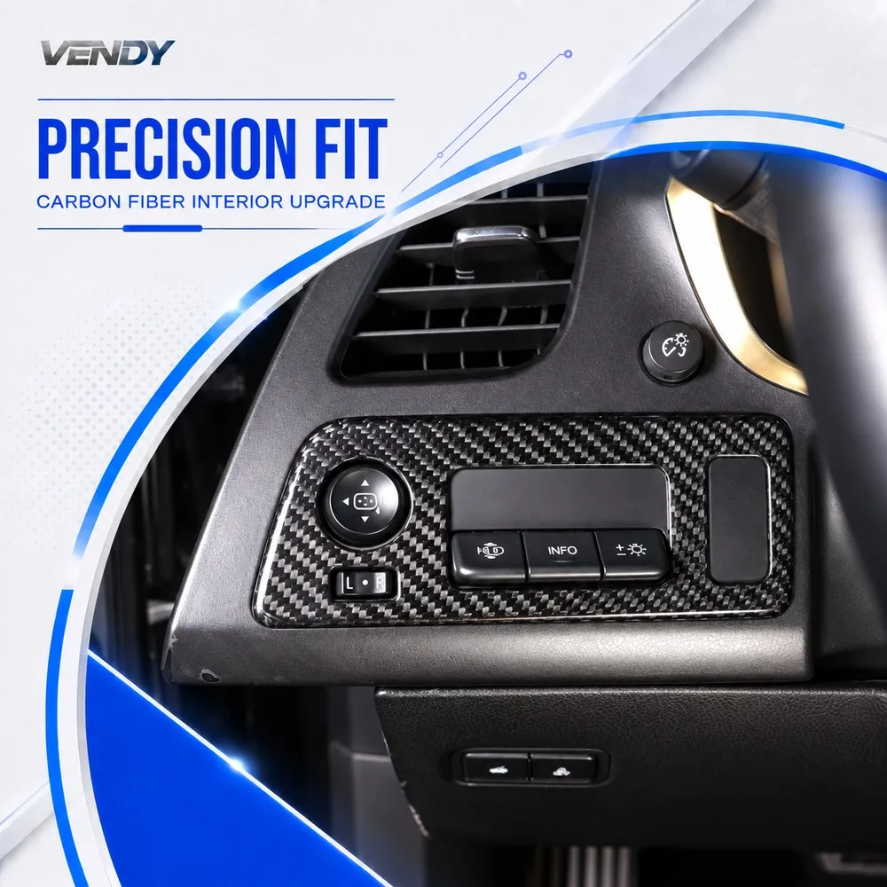 Real Carbon Fiber For Chevrolet Corvette C7 2014-2019 Display Switch Decorative Frame Cover Trim Modified Parts Accessories