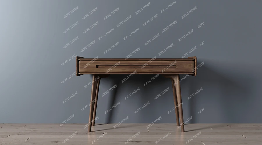 

Y1 Modern simple black walnut desk solid wood design storage drawer study writing work table