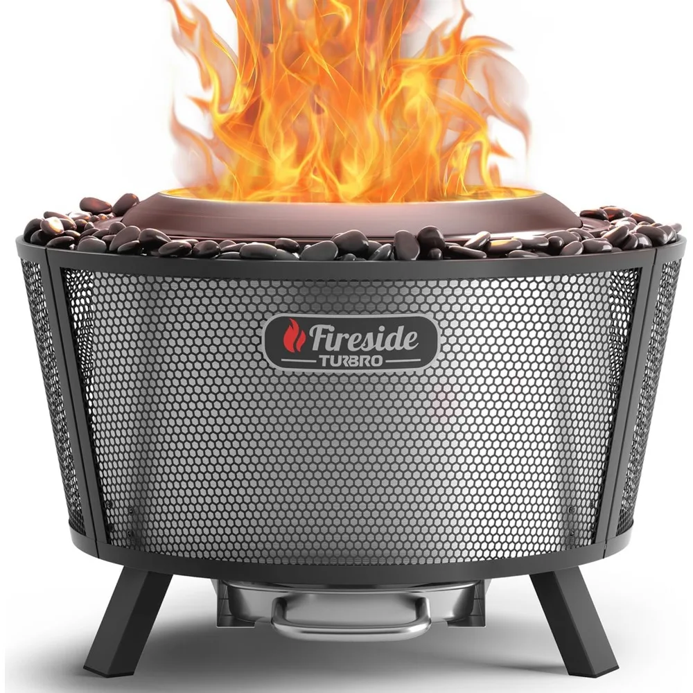 

29 Inch Smokeless Fire Pit for Outdoor Wood Burning, Stainless Steel Camping Stove with Stand, Removable Ash Pan, Waterproof St