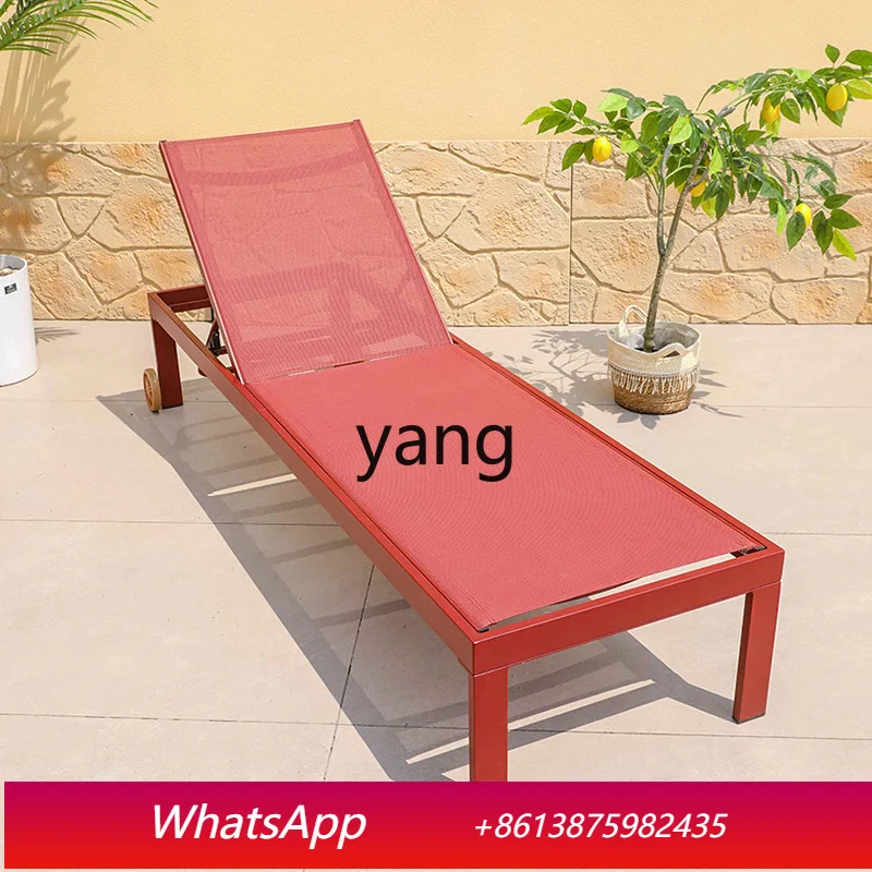 

LTT outdoor lounge chair combination beach pool leisure hotel bed and breakfast terrace adjustable chair waterproof