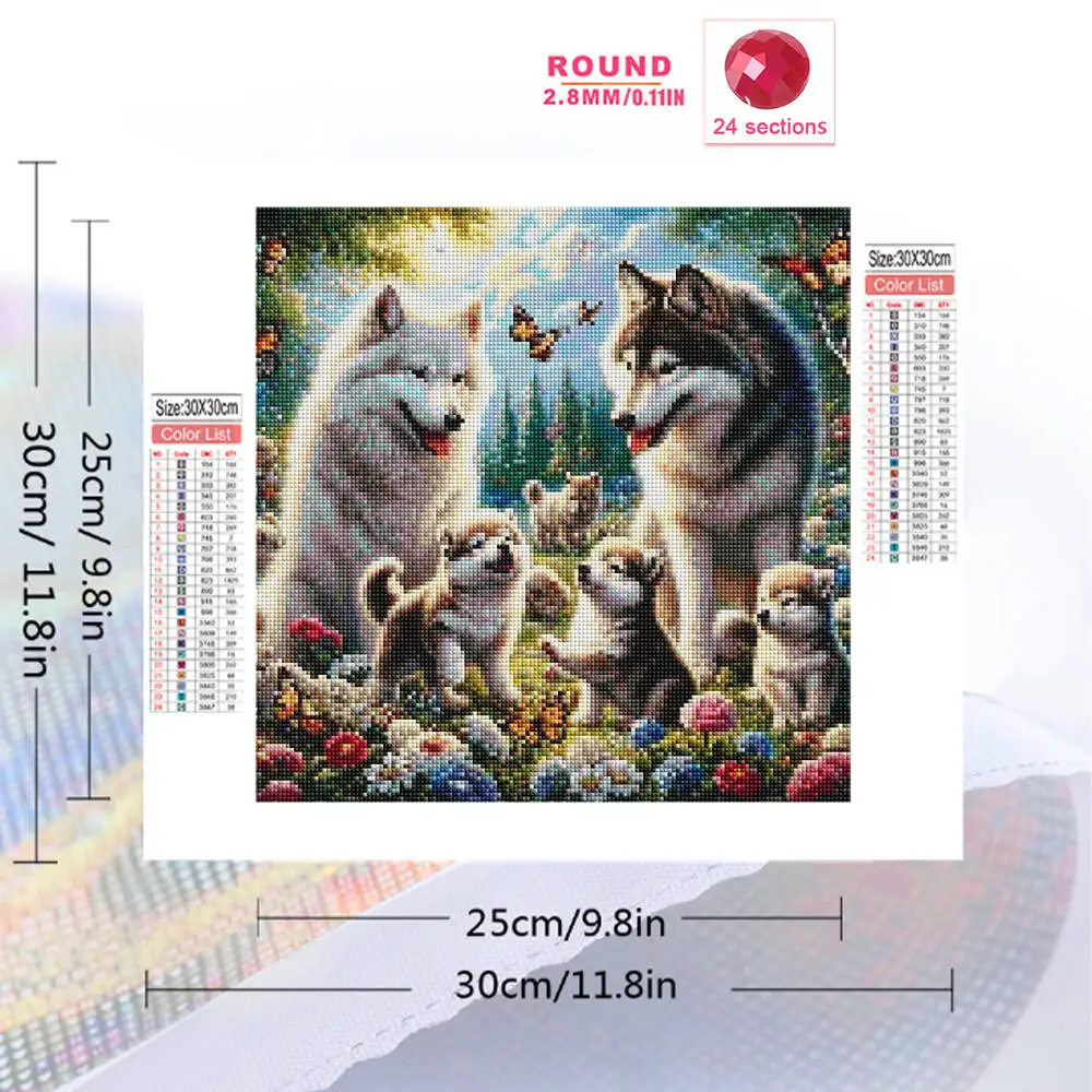 Evershine New Arrival Diamond Mosaic Wolf Animal Picture Of Rhinestones DIY Dog Diamond Painting Flower Craft kitHandmade Hobby