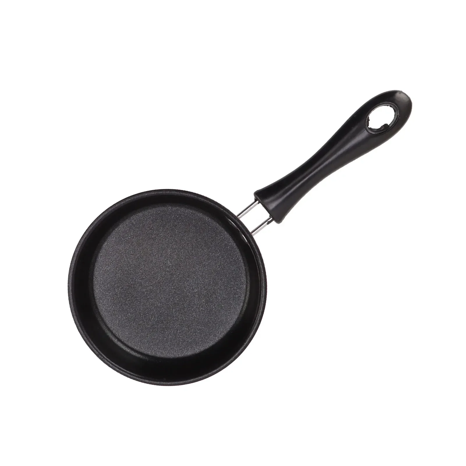 Mini Frying Pan Stainless Steel Prevent Stick Induction Pot Round Breakfast Small Fry Egg Pan with Long Handle 12cm Mini Egg Pan