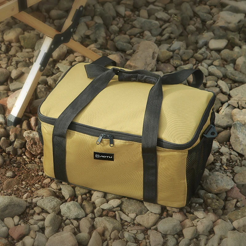 Outdoor Large Capacity Tableware Storage Bag, Collision Prevention Picnic Bag, Travel Hiking Handag, 22L