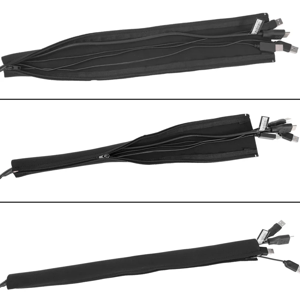 Reusable Cable Sleeve Zip Office Desktap Self Closed Nylon Flexible Harness Management Protection Wire Wrap Cable Cord Organizer