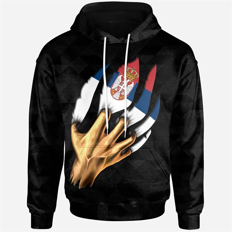 Serbia Flag 3d Printed Hoodies For Men Women Casual Pullovers Mens Designer Clothes Serbian National Emblem Sweatshirt Clothing