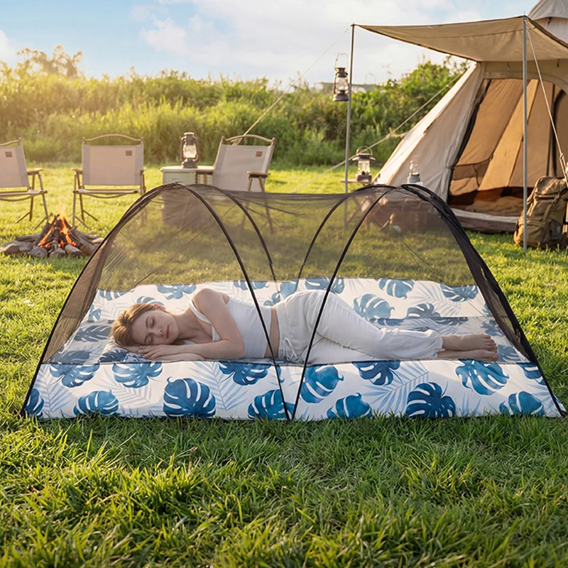 Portable Mosquito Net Tent Pop Up Camping Mosquito Net Full-Body Protection Suitable for Indoor Outdoor Sunbathing X-Shaped