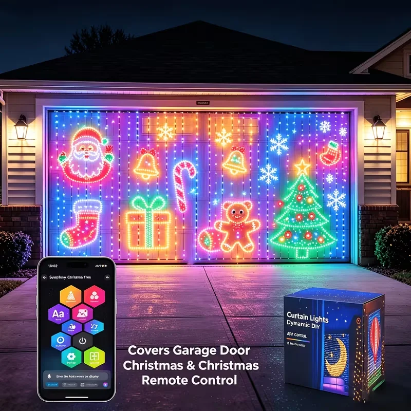 Smart LED Curtain Lights LED Fairy Lights App Control Music Sync DIY Pattern Waterproof for Indoor Outdoor Party Decor