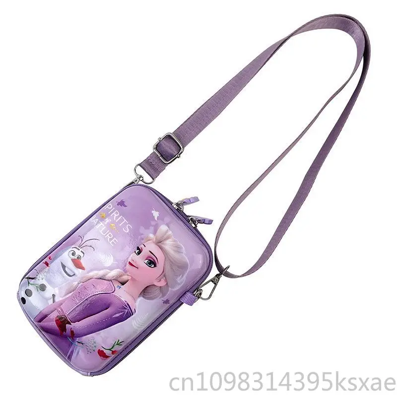Tas Samping Disney Frozen untuk Anak Perempuan Tas Bahu Kawaii Dompet Anak Tahan Air PVC Tas Putri Ukuran Mini Portabel Ringan