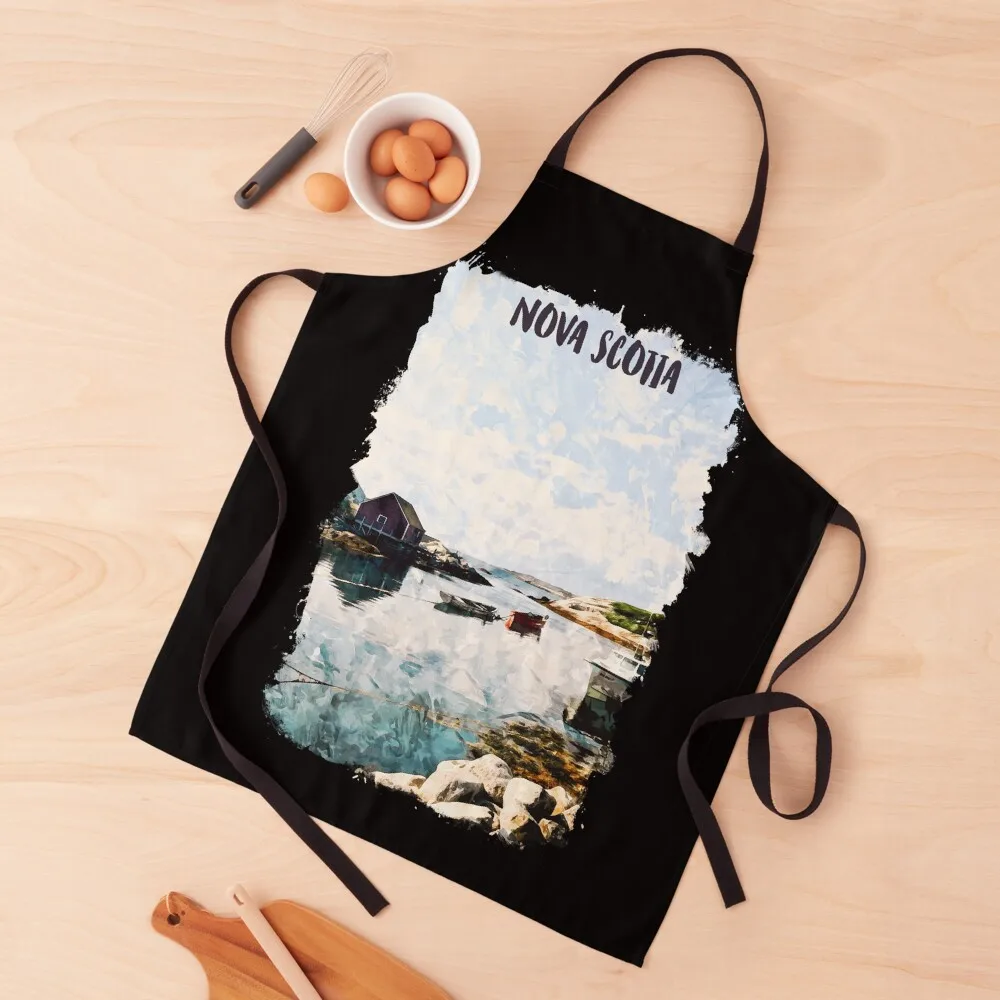 

Nova Scotia Canada city watercolor Apron Cute Kitchen Accessories Kitchen Things kitchen item For Women Apron