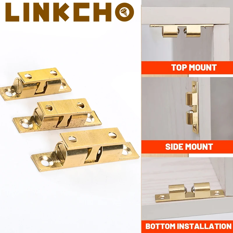 

Furniture Door Latch Solid Brass Spring Ball Catch for Furniture Cabinet Closet Door Adjustable Tension Latch Brass Door Buckle