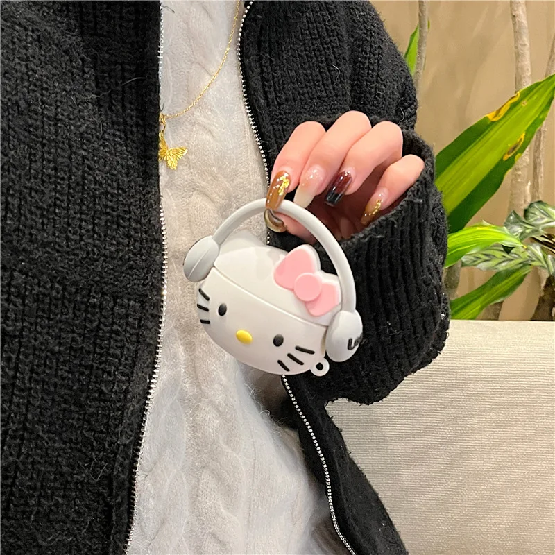 Cartoon Hello Kitty Case for Apple Airpods 1 2 3 Case for AirPods Pro Pro2 Cover with Hook Earphone Accessories Headphone Box