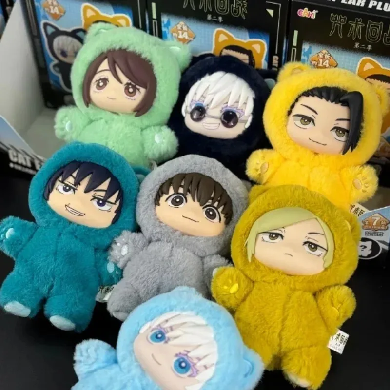 、منتجات جديدة شعبية أصيلة EAKI Jujutsu Kaisen الموسم 2 Cat Park Party Gojo SatoruBlind صندوق ألعاب من نسيج مخملي حقيبة قلادة نموذج Col