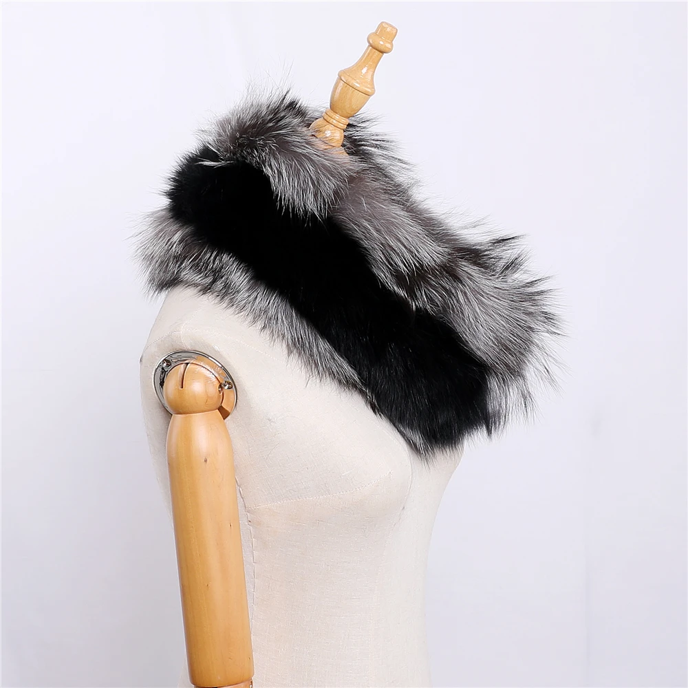 Fashion Winter Real Fox Fur Snood Cowl Ring Scarf Women Genuine Fur Infinity Scarves Hot Sale Ladies Scarfs Warm Neck Warmer