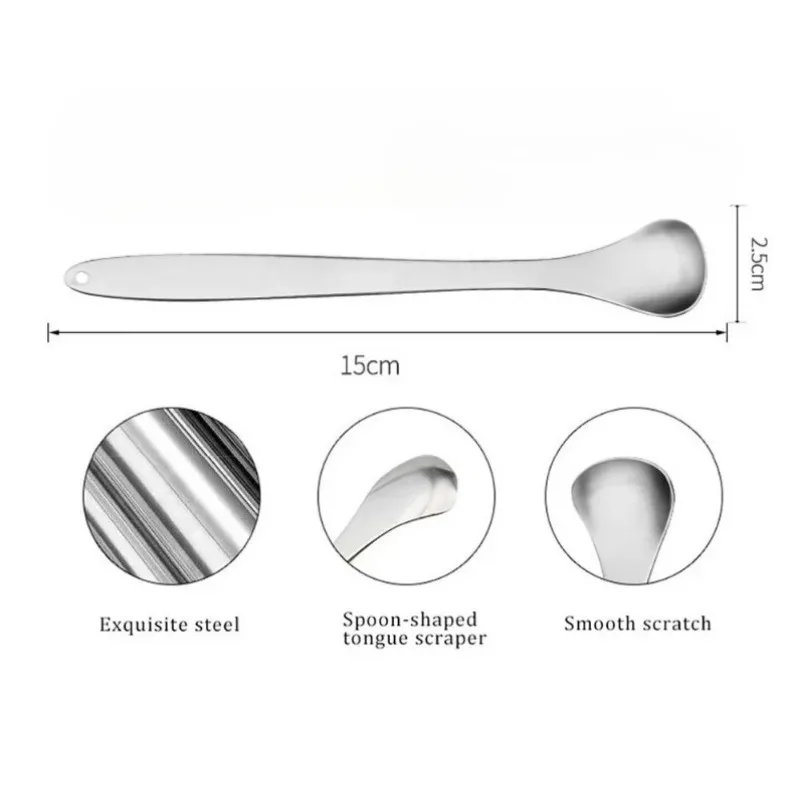 1Pcs U-Shaped Tongue Scraper Tongue Coating Cleaner for Adults Stainless Steel Tounge Scrappers Portable Tongue Scrappers