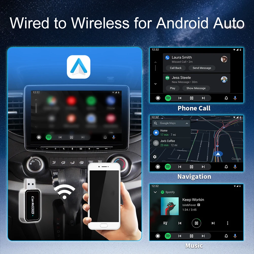 اتصال لاسلكي محول لاسلكي أسود 2 في 1 حل لاسلكي تصميم مدمج تحكم صوتي ذكي