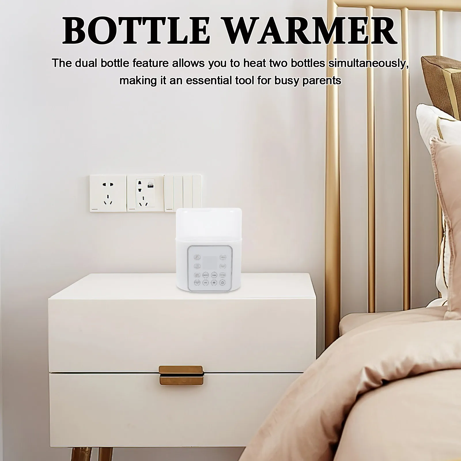 

Dual Baby Bottle Warmer Portable Milk Warmer Constant Temperature Quick Heating Auto Shut Off Travel Bottle Heating Stand For