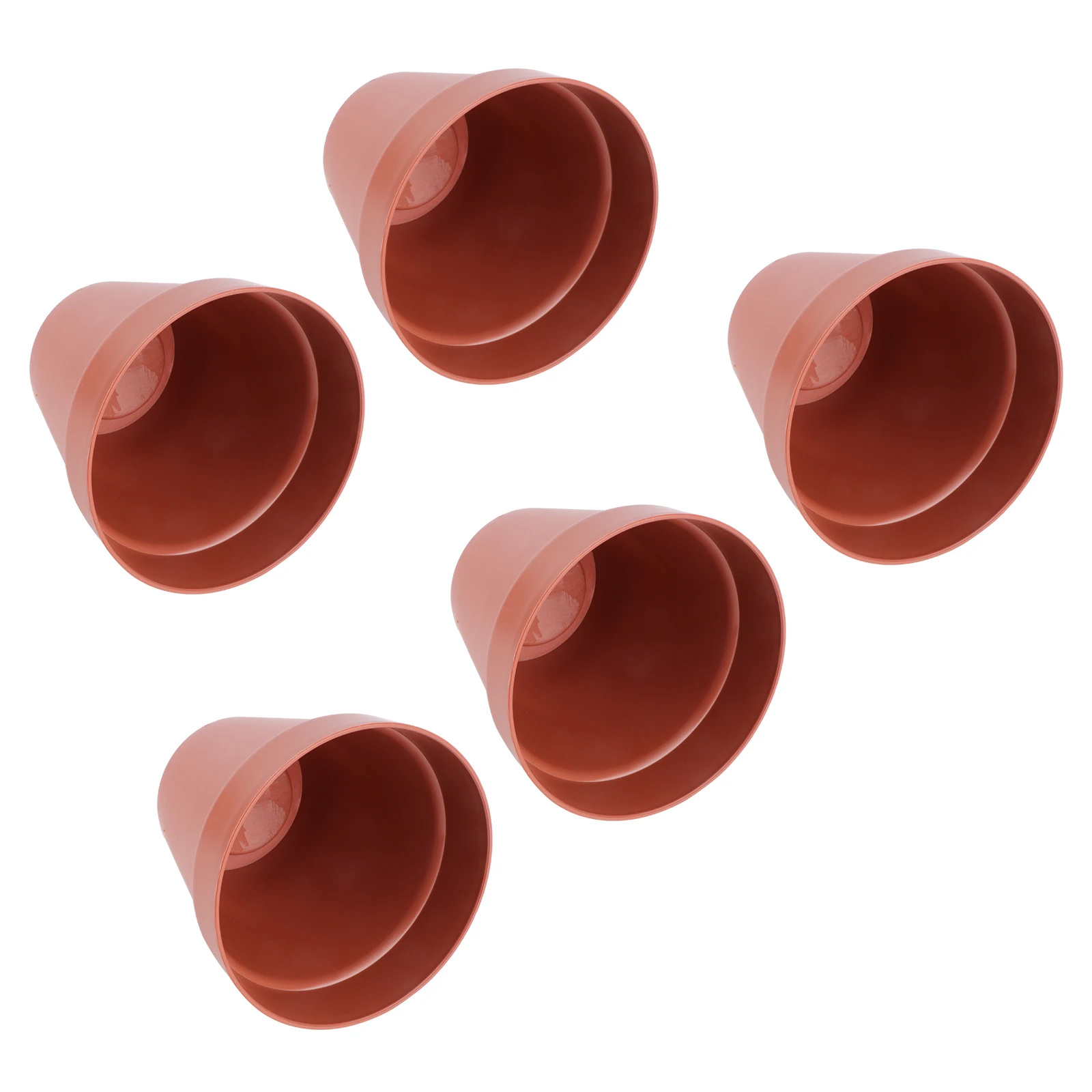 

5pcs Resin Flower Pots Durable Plastic Beautiful Simple Style Home Office Balcony Patio Planting Containers Gardening