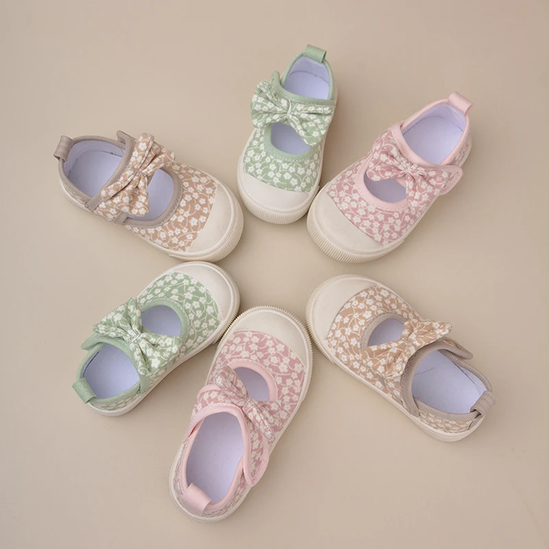 

EDUBA Spring Cute Butterfly Knot Broken Flower Girls' Casual Flat Shoes 2025 EK9S130
