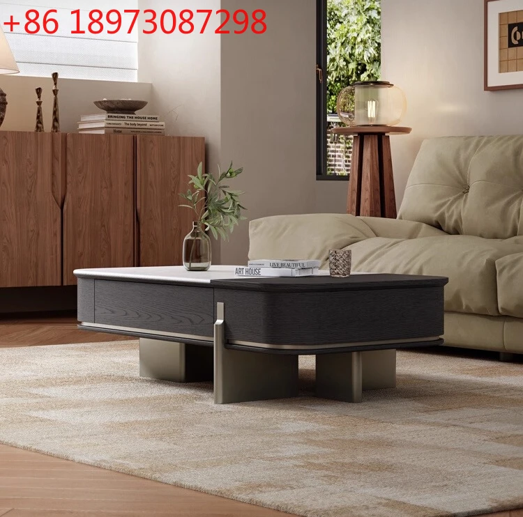 

Italian simple microcrystalline stone coffee table 2025 new living room home color matching creative tea table