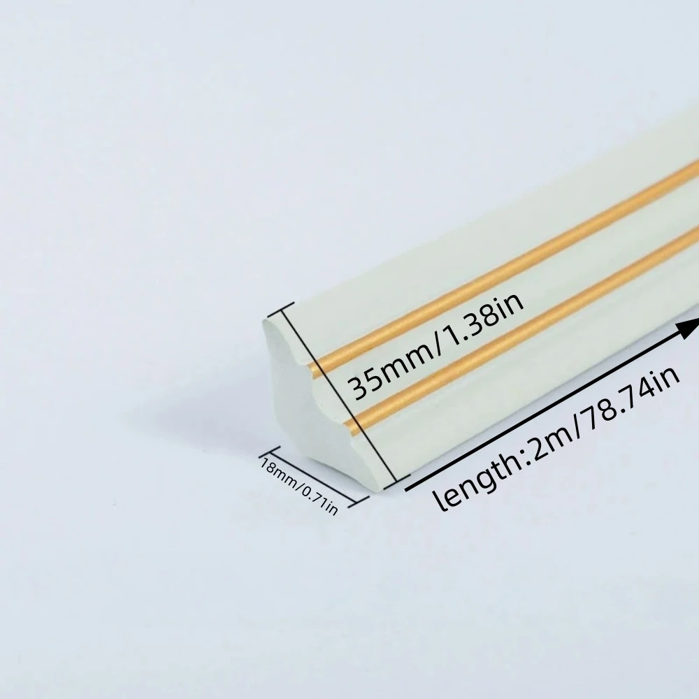 1pc 2mX3.5cm Wall Edge Strip Stickers Self-Adhesive Waterproof Baseboard Corner Waist Line Ceiling Edge Strip Home Decor