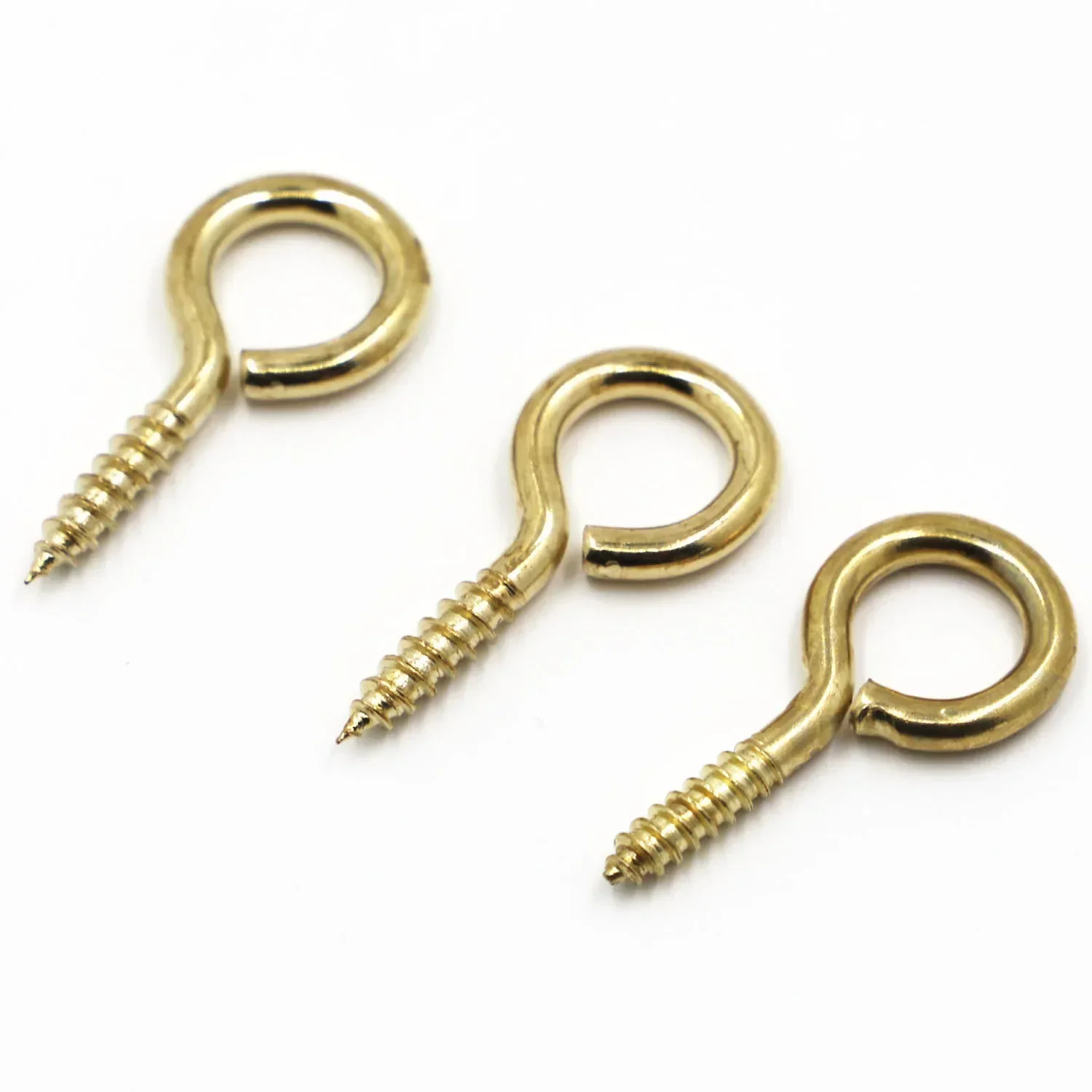 5-50pcs 1-14# Yellow Eye Bolt Hook Sheep Eye Self-tapping Screws DIY Rope Jewellery Accessories