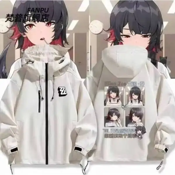

Anime Zenless Zone Zero Ellen Joe Windbreaker Jacket Hoodie Cosplay Autumn Winter Men Women Loose Coat Tops Anime Anime