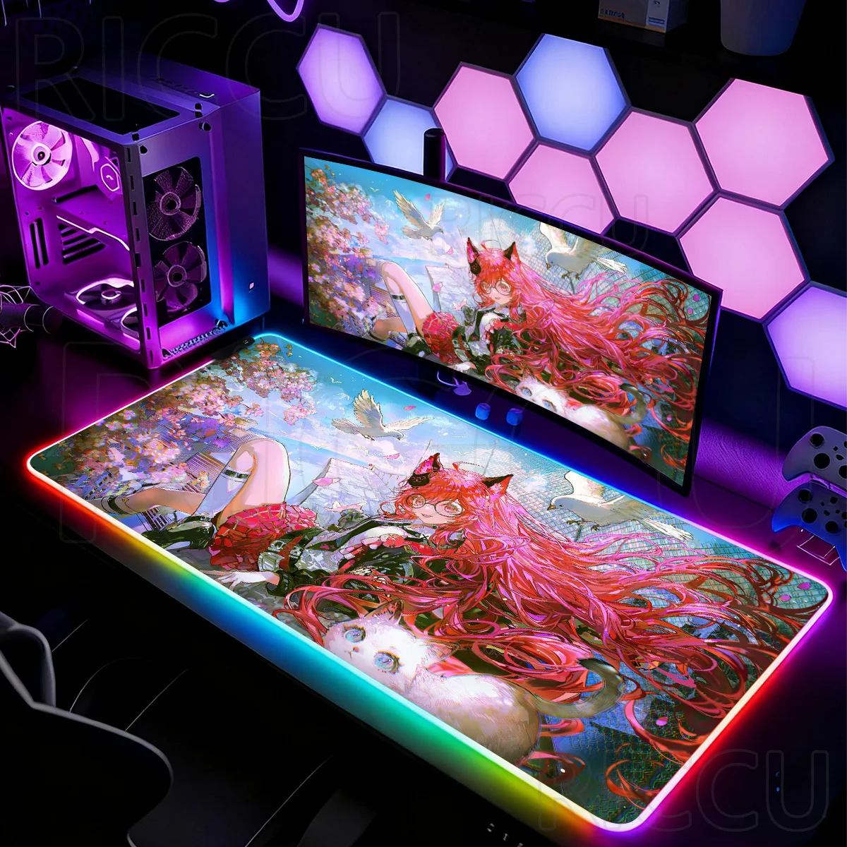 RGB New games HD XXL Mouse Pad Neverness to Everness NTE Girl Gaming Keyboard Mousepad office Computer Anime Gamer LED Desk Mat