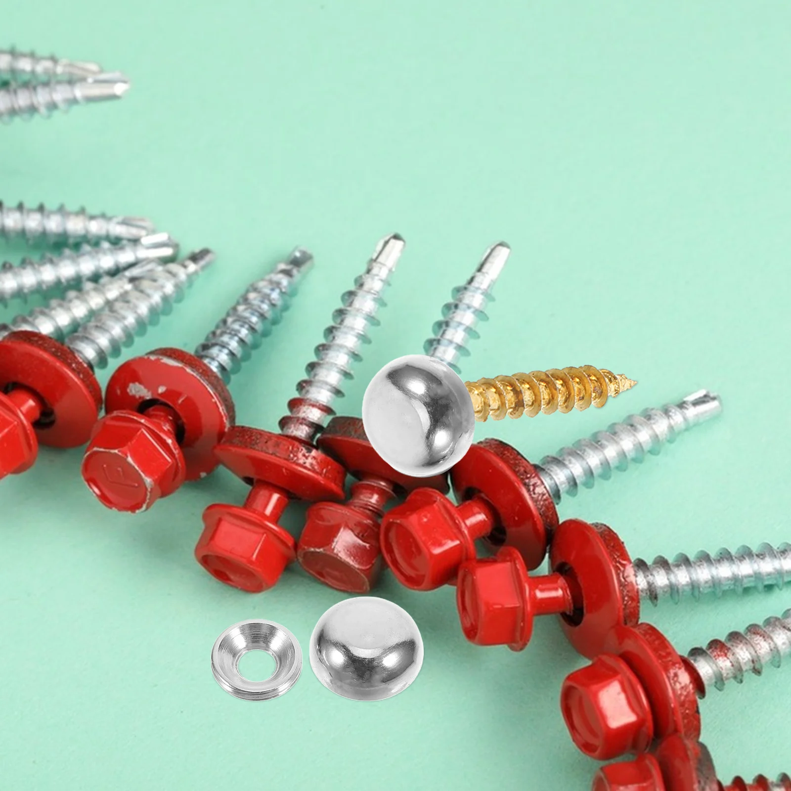 

8pcs Self Tapping Metal Fixing Fasteners Art Furniture Decor Wall Mounting Fasteners Hardware Caps Furniture Fixing Screws