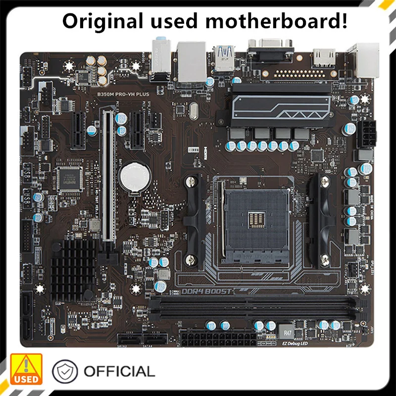 

For B350M PRO-VH PLUS Motherboard Socket AM4 For AMD B350 DDR4 USB3.0 SATA3 Original Desktop Used Mainboard