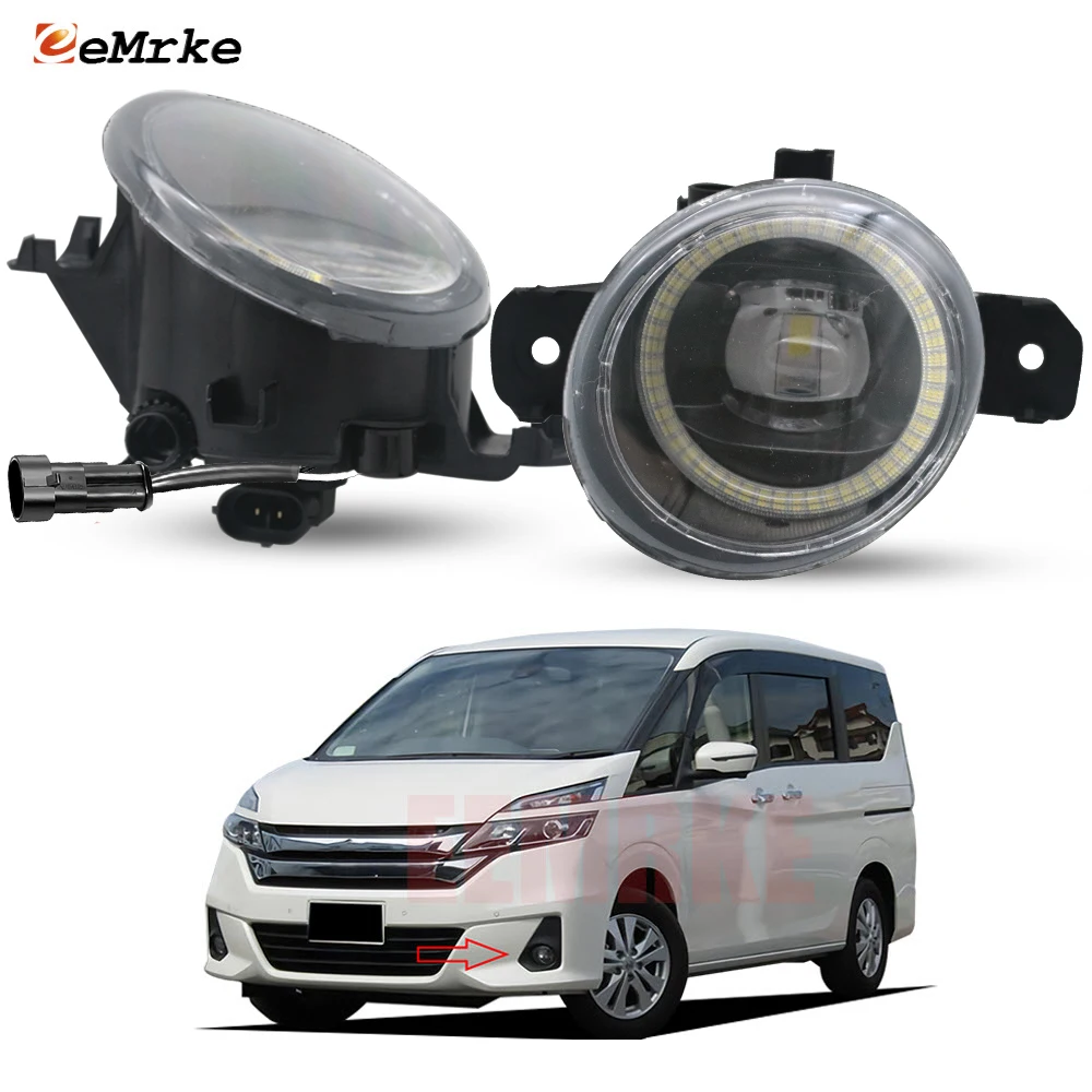 2-PCs Led Angel Eye Fog Lights 30W DRL Upgarde Car Lamp Accessories For Nissan Serena Suzuki Landy C27 08.2016 2017 2018 2019