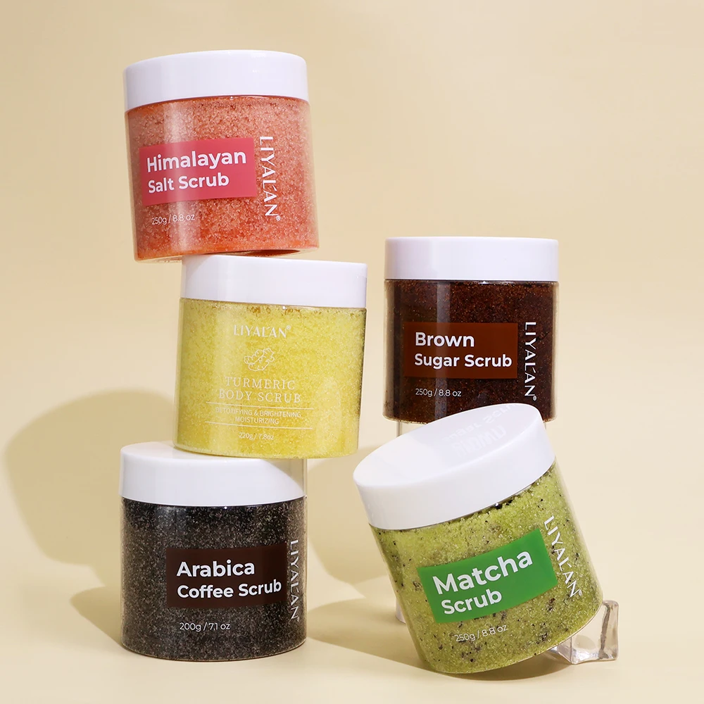 เกลือทะเล Body Scrub Exfoliating Smooth Skin Rejuvenation Moisturizing ขมิ้นกาแฟ Matcha Brown Sugar เกลือหิมาลัยทําความสะอาด