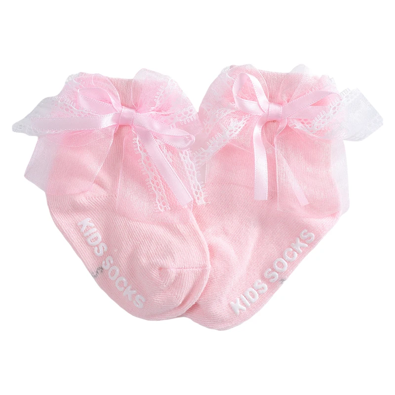 

Fashion Baby Girls Socks Cute Sweet Newborn Toddler Infant Bow Socks Soft Lightweight Non-slip Socks for Spring Fall