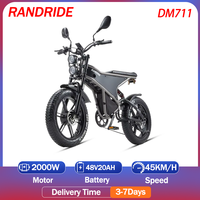 DM711 Electric Bike 2000W Dual Motor 48V20AH Battery Mountain Electric Bicycle Adult 20*4.0 Inch Off-road Fat Tire City E-bike