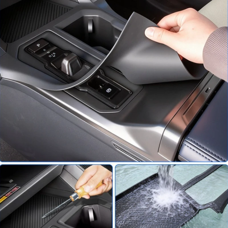 

Для Toyota Rav4 2026: Силиконовый черный коврик на центральную консоль для панели переключения передач, противоскользящая накладка, аксессуары для интерьера автомобиля