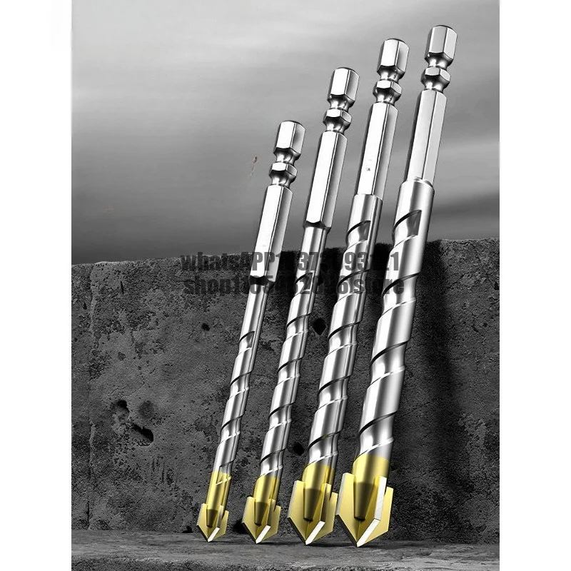 Four-blade Overlord Tile punching bit High hardness alloy drill Hand electric drill Concrete drilling